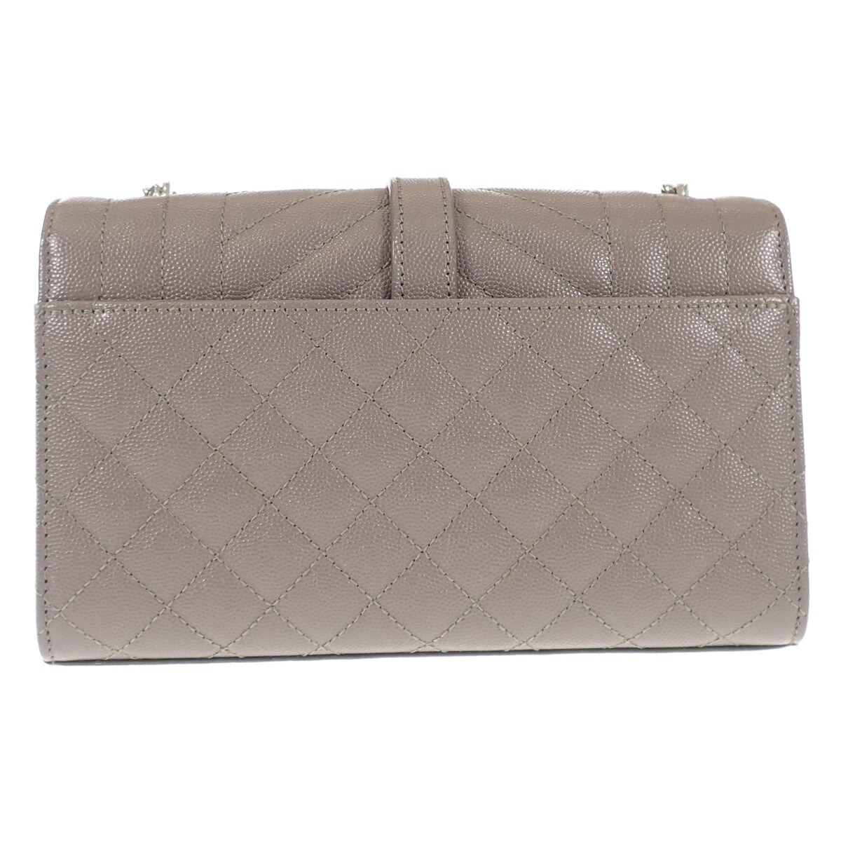 サンローラン SAINT LAURENT エンヴェロッブスモール 600195BOW961545 ショルダーバッグ キルティングレザー グレー シルバー金具 レディース【中古】【Aランク】 サンローラン SAINT LAURENT エンヴェロッブスモール 600195BOW961545