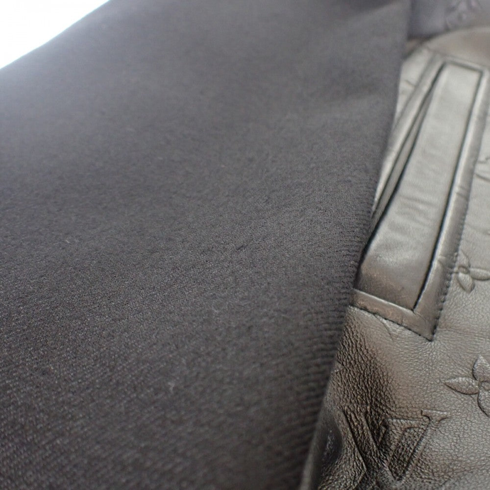 ルイヴィトン LOUIS VUITTON エンボス ジャケット 44 1A9GOS モノグラム ブルゾン ラムスキン ウール ノワール メンズ【中古】【ABランク】