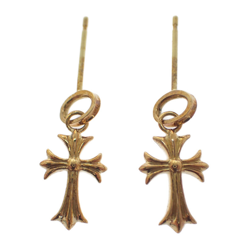 クロス 十字架 デザイン ジュエリー ピアス K18イエローゴールド