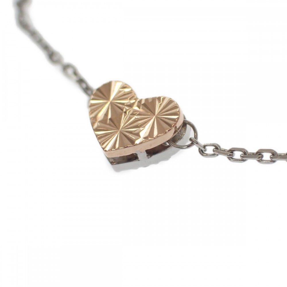 中古】 ハート デザイン ジュエリー ブレスレット K18ピンクゴールド