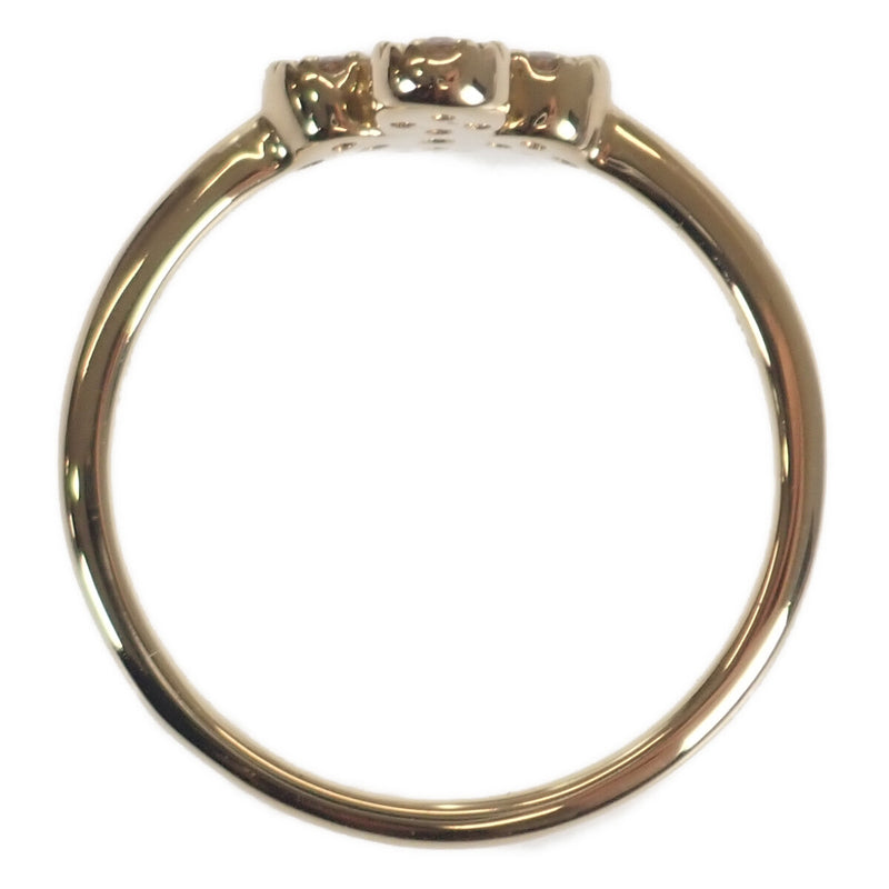 【Aランク】K18YG D0.15ct クローバーリング 指輪 四つ葉 ダイヤモンド ゴールド サイズ棒約11号 レディース ジュエリー アクセサリー 【ISEYA】