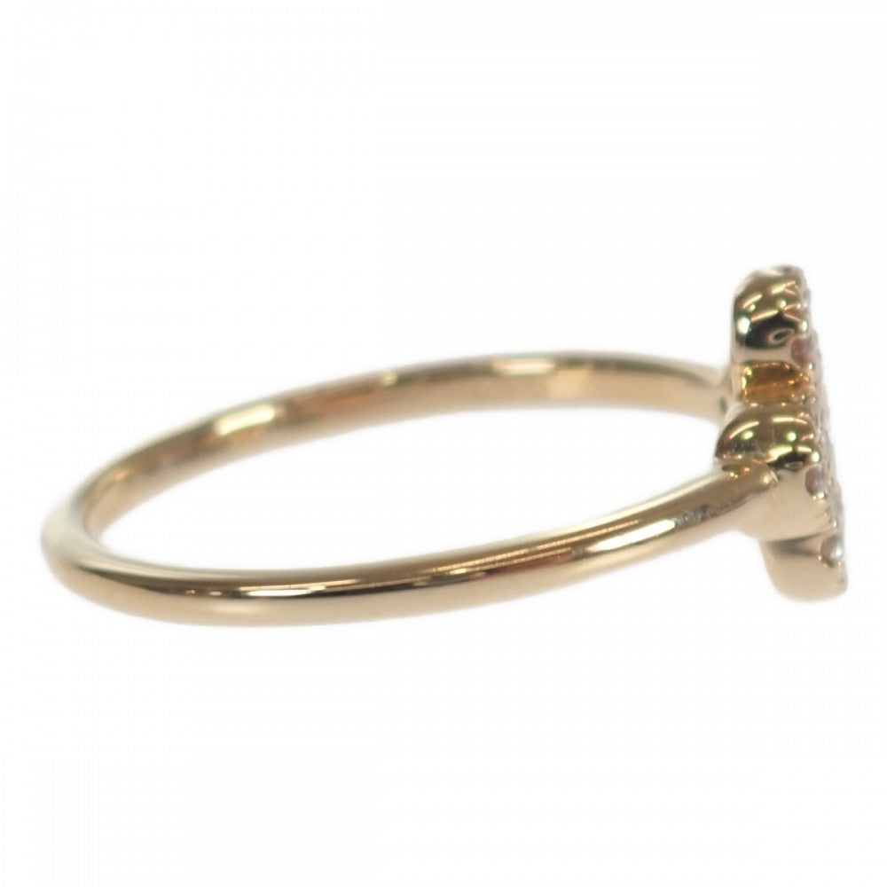 【中古】 デザイン ジュエリー クローバー リング K18イエローゴールド 11号 ダイヤモンド レディース【Aランク】