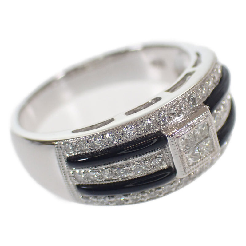 K18WG ホワイトゴールド デザインリング 指輪 ダイヤモンド 0.37ct 