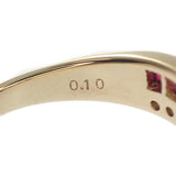 K18YG ゴールド ルビー デザインリング 指輪 ダイヤモンド 0.10ct ルビー 0.35ct 約13〜14号 レディース ジュエリー【ISEYA】