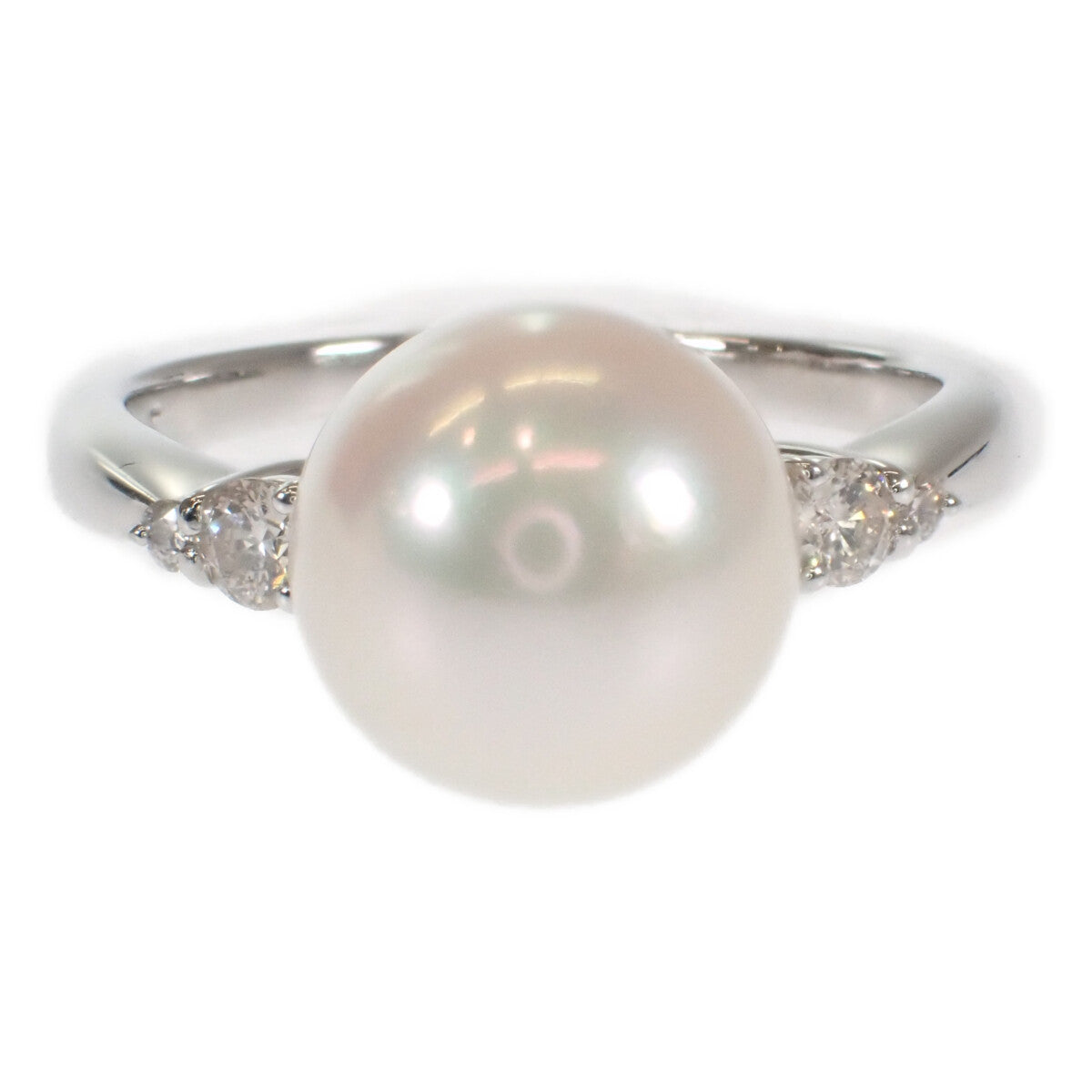 デザインリング 指輪 Pt900 プラチナ パール 真珠 約9.0ｍｍ ダイヤモンド 約11.5号 レディース ジュエリー アクセサリー 【ISEYA】