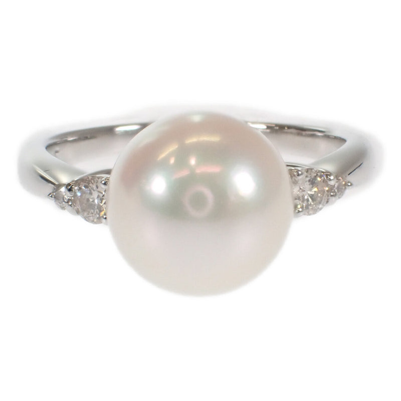 1761Pt900☆プラチナ 真珠 パール ダイヤ デザインリング 指輪