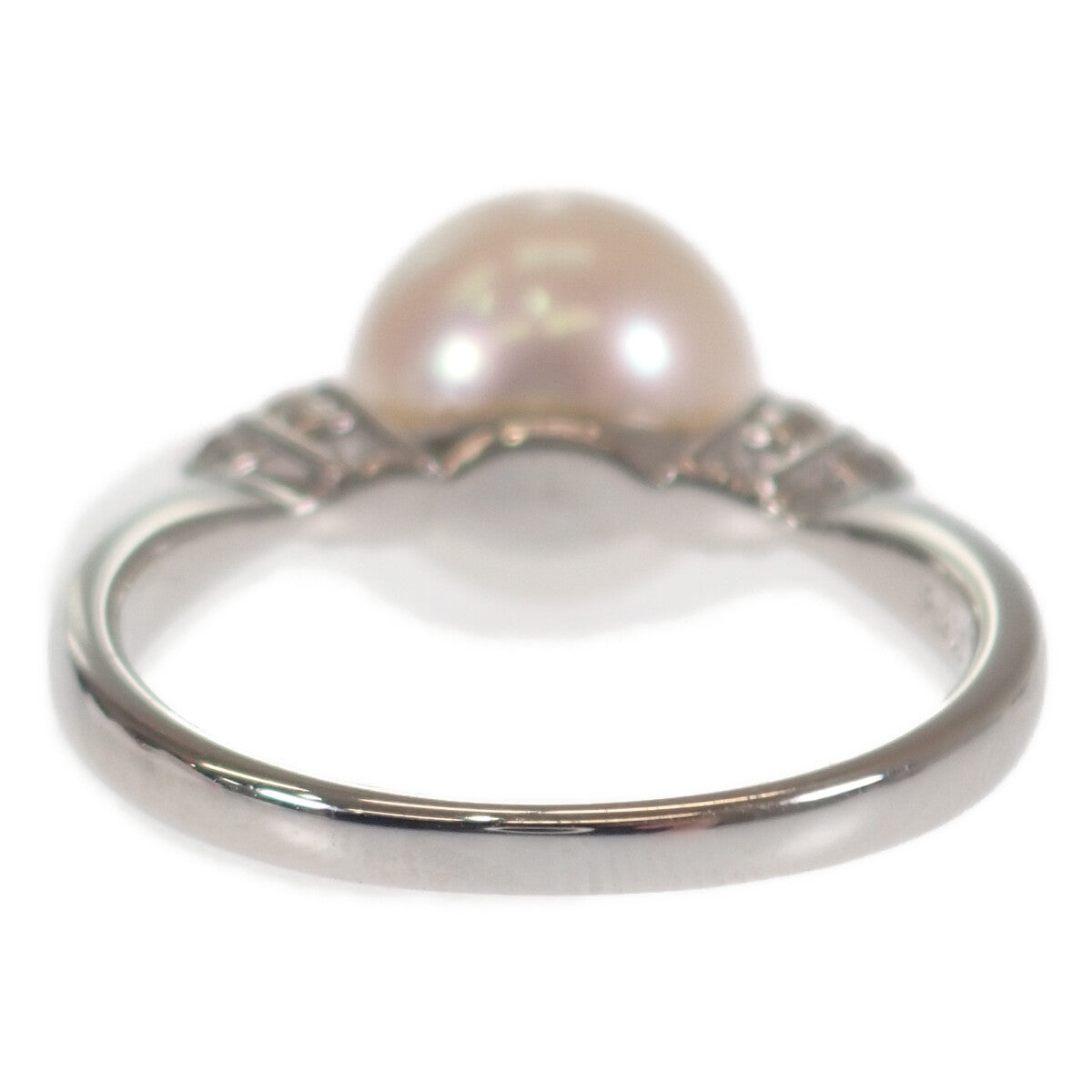 デザインリング 指輪 Pt900 プラチナ パール 真珠 約9.0ｍｍ ダイヤモンド 約11.5号 レディース ジュエリー アクセサリー 【ISEYA】
