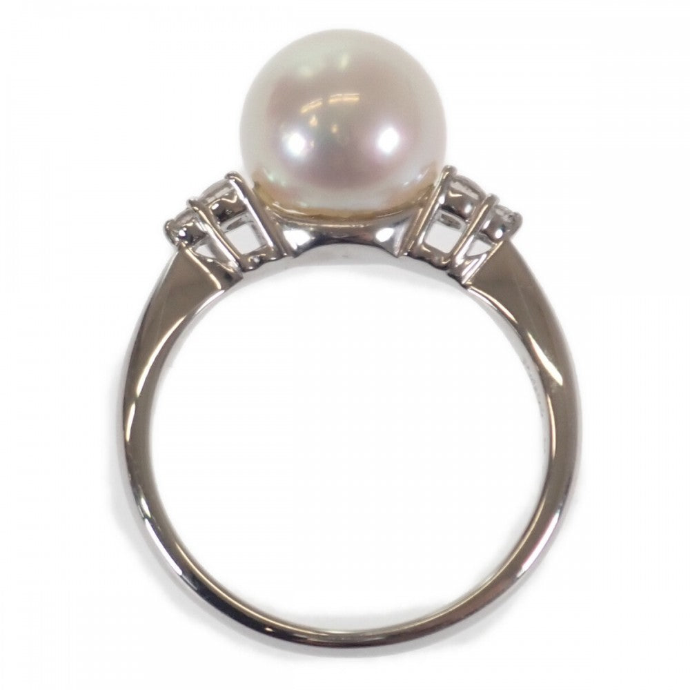 デザイン ジュエリー 11.5号 リング Pt900プラチナ パール ダイヤモンド レディース【中古】【Aランク】