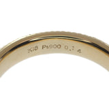 K18YG イエローゴールド Pt900 プラチナ エタニティ 3/4 デザインリング 指輪 ダイヤモンド 0.14ct 約11号 レディース【ISEYA】