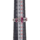 宝石 デザインリング 指輪 クロス Pt900 プラチナ ダイヤモンド 0.40ct ルビー 0.50ct 約12号 レディース ジュエリー【ISEYA】