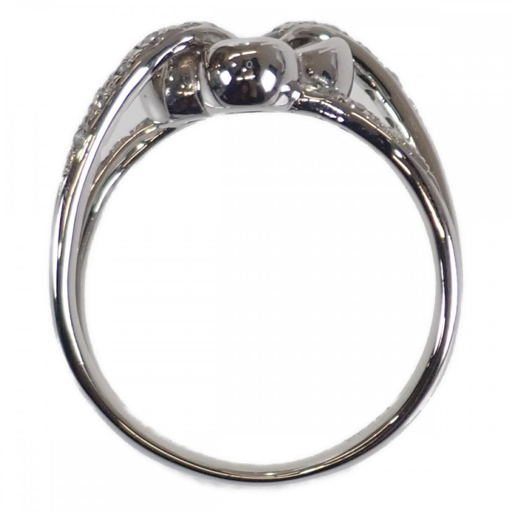 【中古】 クローバー デザイン ジュエリー リング Pt900プラチナ 12号 ダイヤモンド レディース【Aランク】