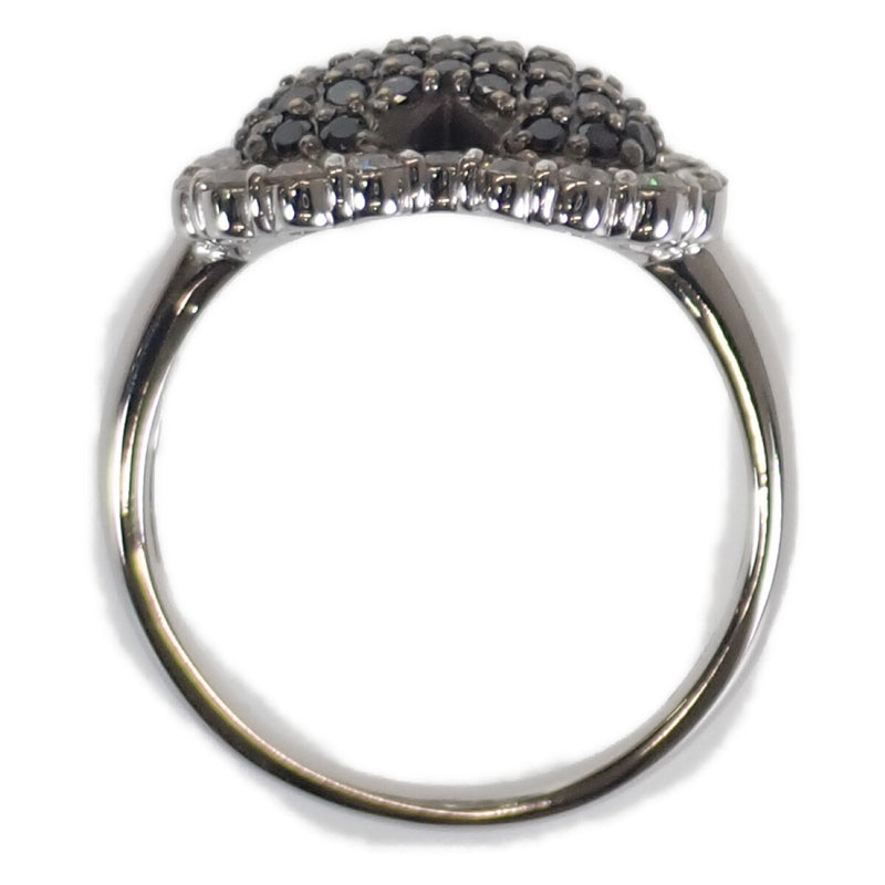 K18WG ホワイトゴールド ハート デザインリング 指輪 ダイヤモンド 1.00ct ブラックダイヤモンド 約14号 レディース【ISEYA】