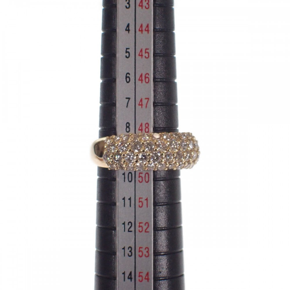 【中古】 パヴェ デザイン ジュエリー リング K18イエローゴールド 9号 ダイヤモンド レディース【Aランク】