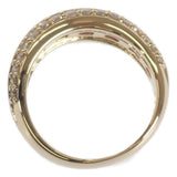 K18YG イエローゴールド ウェーブ デザインリング 指輪 ダイヤモンド 0.82ct ルビー 1.18ct 約14号 レディース ジュエリー【ISEYA】