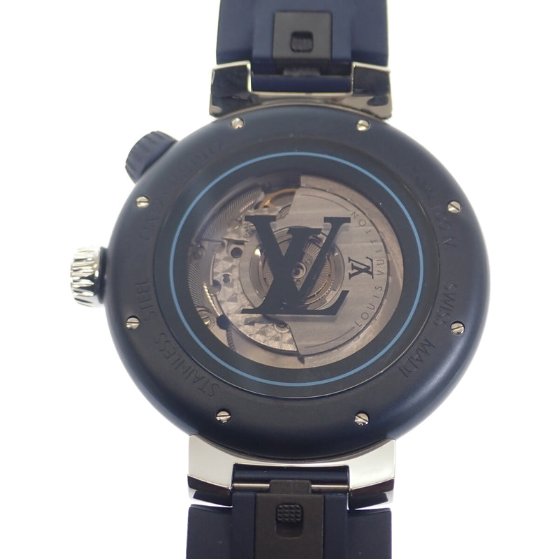 タンブールオトマティックストリートダイバー メンズ 腕時計 QA121Z SS ラバー スカイラインブルー【ISEYA】