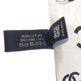 ヘアバンド スカーフ シルク100％ ブラック×ホワイト カメリア ココマーク レディース ファッション小物【ISEYA】