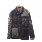 【Aランク】ルイヴィトン LOUIS VUITTON モノグラムクレイジー ワークウェア 1A9K67 デニムジャケット コットン ブラック ブルー グレー 54 メンズ【ISEYA】