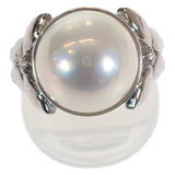 K18WG マベパール リング 指輪 サイズ約14号 ホワイトゴールド パール ダイヤモンド ジュエリー【ISEYA】