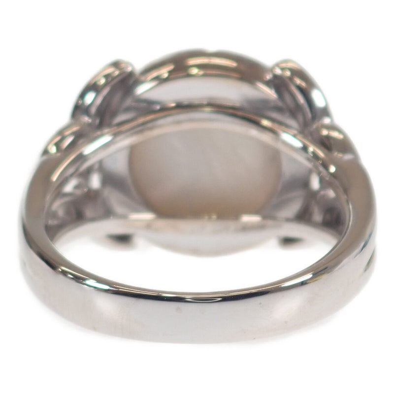 K18WG マベパール リング 指輪 サイズ約14号 ホワイトゴールド パール ダイヤモンド ジュエリー【ISEYA】