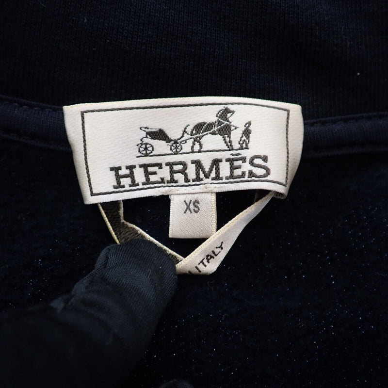 【Aランク】エルメス HERMES ランH フーデッド・ジップアップ H357750HA01LA パーカー コットン マリン XS メンズ【ISEYA】