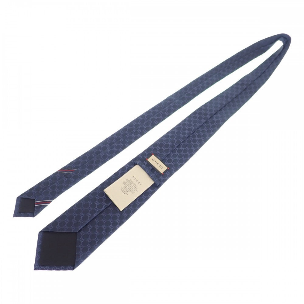 グッチ GUCCI GGパターン 456520_4B002 _4168 ネクタイ シルク ネイビー メンズ【中古】【Sランク】
