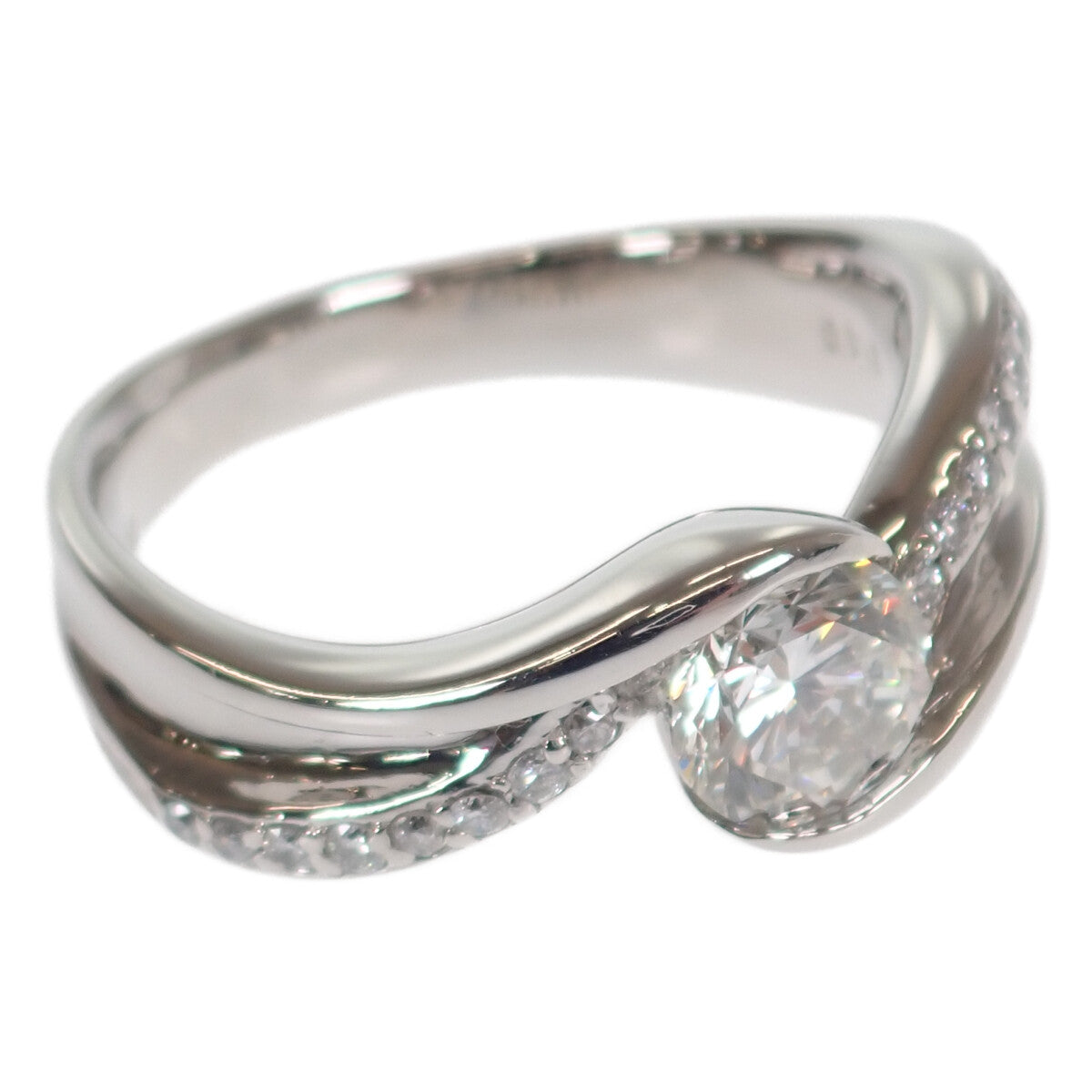 デザインジュエリー 15号 リング Pt900プラチナ ダイヤモンド レディース【中古】【Aランク】