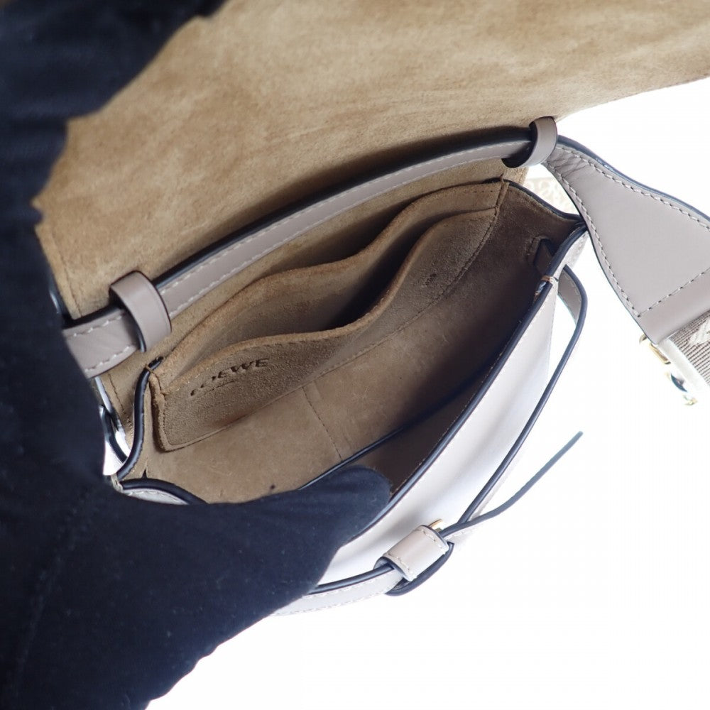 ロエベ LOEWE ゲート デュアルバッグミニ A650N46X13 ショルダーバッグ ソフトカーフスキン サンド レディース【中古】【Aランク】