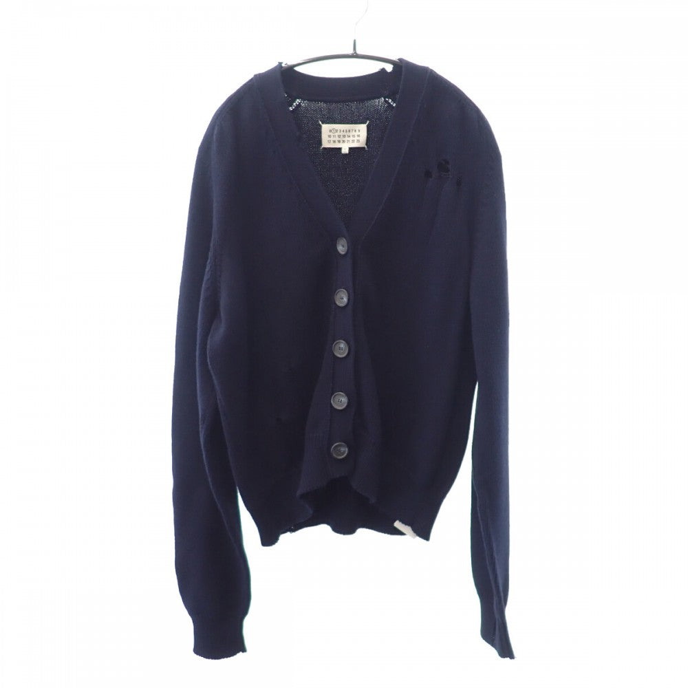 メゾンマルジェラ MAISON MARGIELA Decontracte ラグランスリーブ 2022SS L S51GP0255 カーディガン コットン ネイビー メンズ レディース【中古】【ABランク】