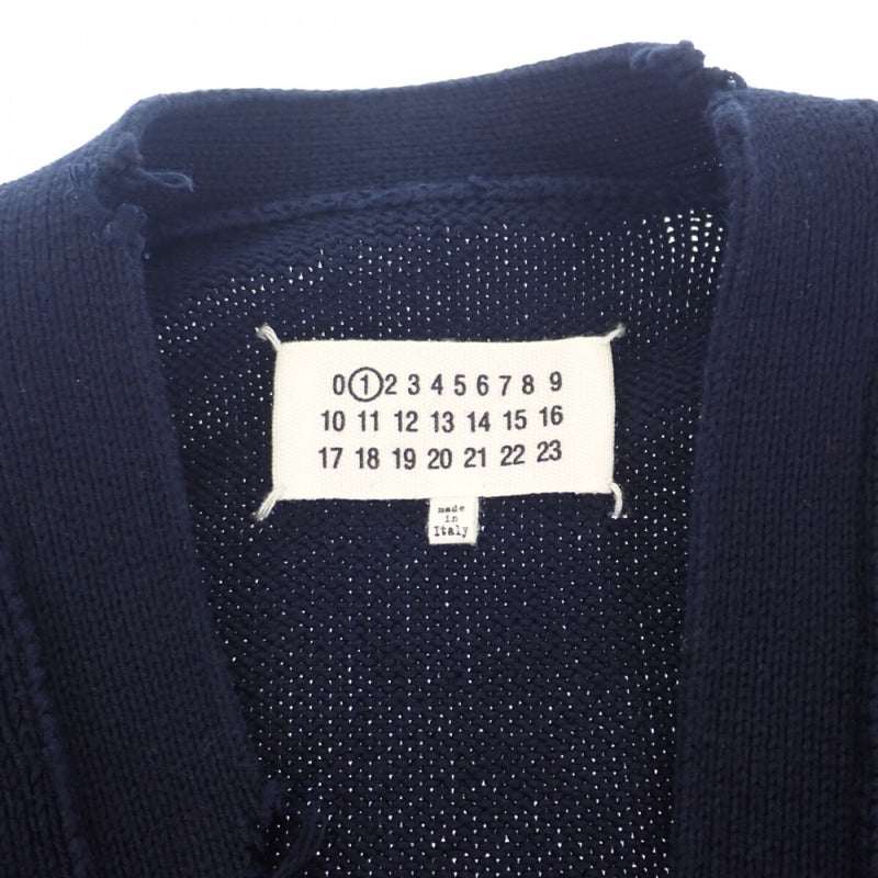 メゾンマルジェラ MAISON MARGIELA Decontracte ラグランスリーブ 2022SS L S51GP0255 カーディガン コットン ネイビー メンズ レディース【中古】【ABランク】