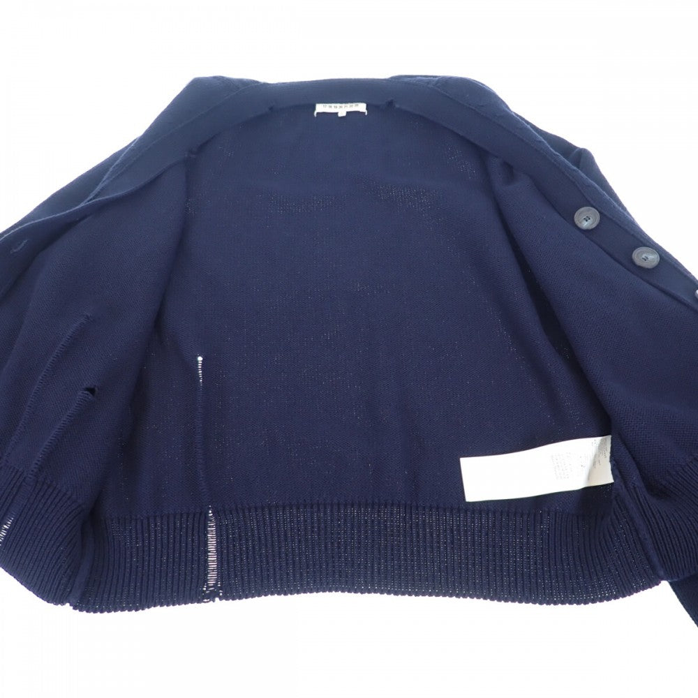 メゾンマルジェラ MAISON MARGIELA Decontracte ラグランスリーブ 2022SS L S51GP0255 カーディガン コットン ネイビー メンズ レディース【中古】【ABランク】