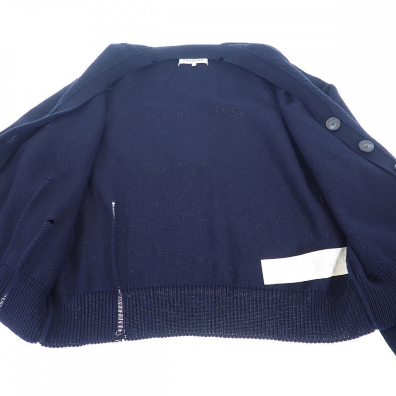 メゾンマルジェラ MAISON MARGIELA Decontracte ラグランスリーブ 2022SS L S51GP0255 カーディガン コットン ネイビー メンズ レディース【中古】【ABランク】