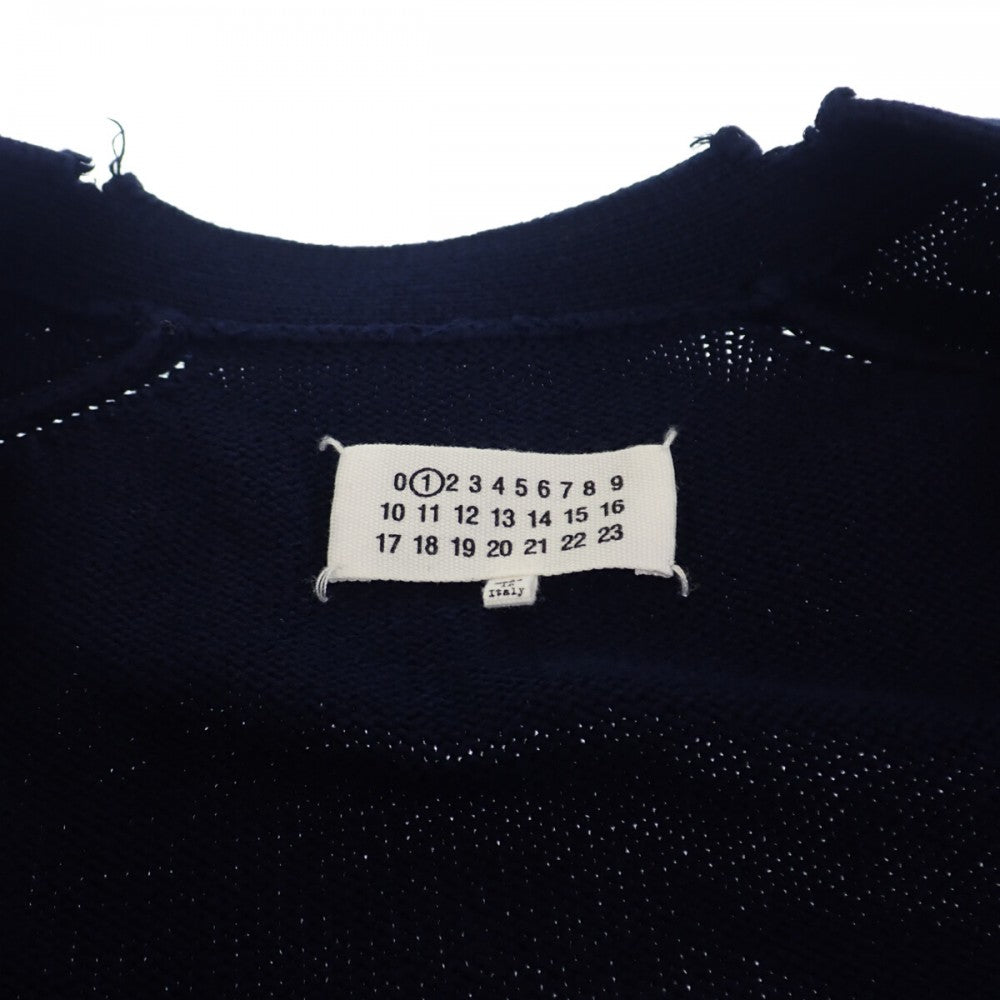 メゾンマルジェラ MAISON MARGIELA Decontracte ラグランスリーブ 2022SS L S51GP0255 カーディガン コットン ネイビー メンズ レディース【中古】【ABランク】