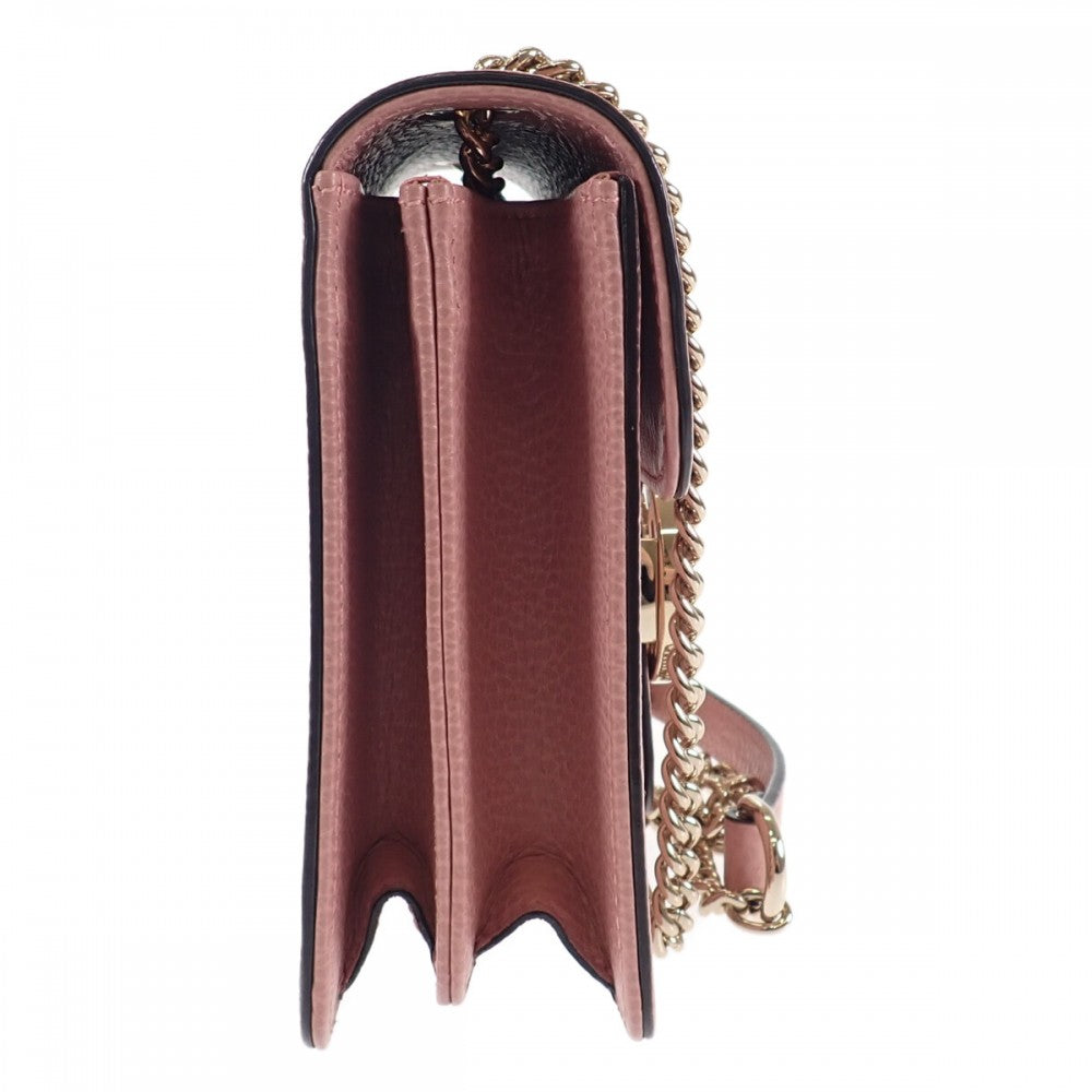 グッチ GUCCI インターロッキングＧ アウトレット ショルダーバッグ カーフ ピンク ゴールド金具 レディース【中古】【ABランク】