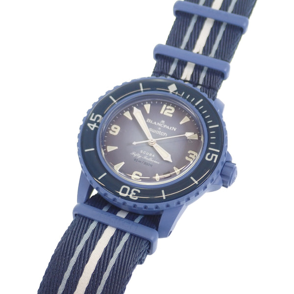 BLANCPAIN×Swatch ブランパン×スウォッチ フィフティファゾム アトランティック オーシャン メンズ 腕時計 SO35A100 青文字盤【ISEYA】