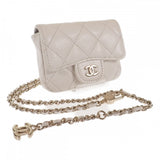 【Aランク】シャネル CHANEL マトラッセ チェーンベルトバッグ AP1952_Y33352_10601 ショルダーバッグ キャビアスキン ホワイト ゴールド金具 レディース【ISEYA】