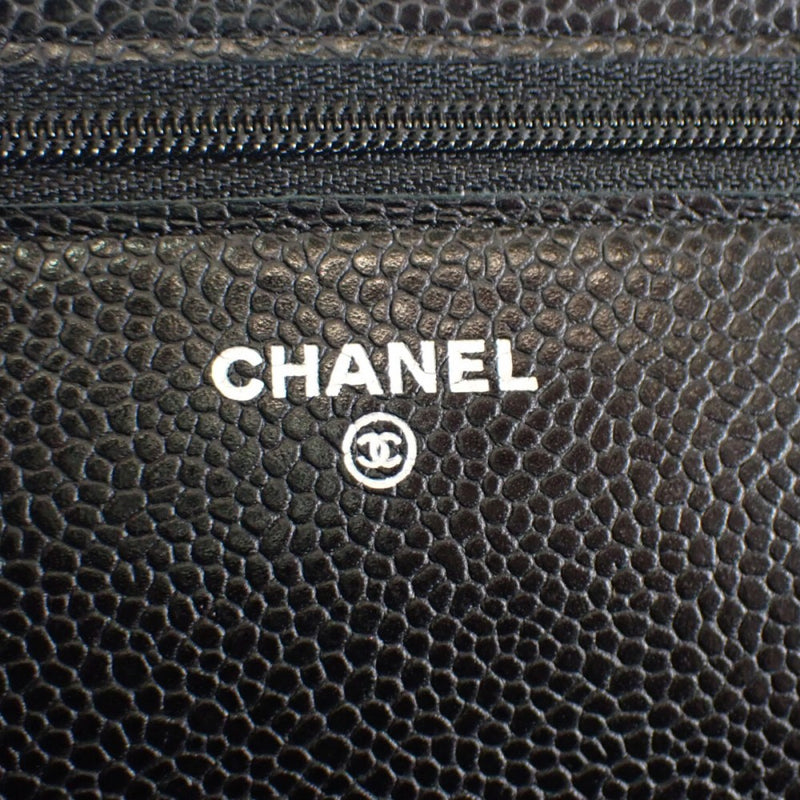 【Aランク】シャネル CHANEL マトラッセ クラシック チェーンウォレット ココマーク A33814_Y01864_C3906 長財布 ショルダーバッグ キャビアスキン ブラック シルバー金具 レディース【ISEYA】