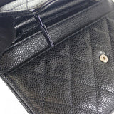 【Aランク】シャネル CHANEL マトラッセ クラシック チェーンウォレット ココマーク A33814_Y01864_C3906 長財布 ショルダーバッグ キャビアスキン ブラック シルバー金具 レディース【ISEYA】