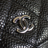 【Aランク】シャネル CHANEL マトラッセ クラシック チェーンウォレット ココマーク A33814_Y01864_C3906 長財布 ショルダーバッグ キャビアスキン ブラック シルバー金具 レディース【ISEYA】