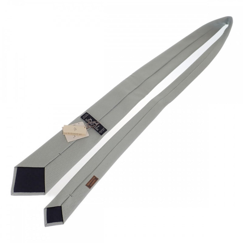 エルメス HERMES H織りタイ アップサイド・ダウン H033805T09 ネクタイ シルク グレー メンズ【中古】【SAランク】