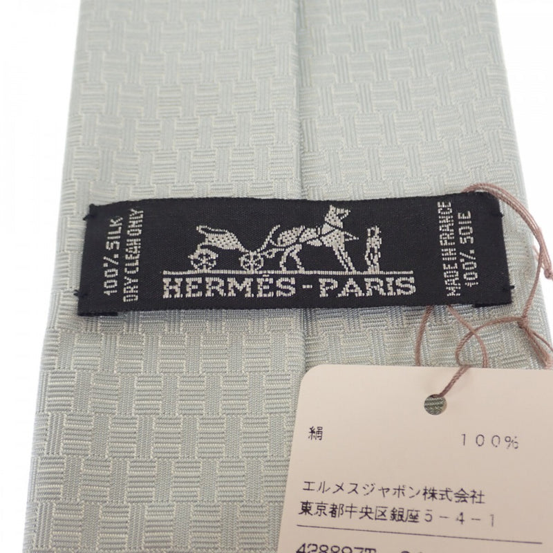 エルメス HERMES H織りタイ アップサイド・ダウン H033805T09 ネクタイ シルク グレー メンズ【中古】【SAランク】