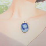 【中古】 K18 デザインジュエリー カメオ ブローチ K18イエローゴールド ブルー メノウ レディース【Aランク】