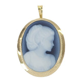 【中古】 K18 デザインジュエリー カメオ ブローチ K18イエローゴールド ネイビー メノウ レディース【Aランク】