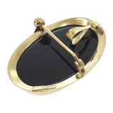 【中古】 K18 デザインジュエリー カメオ ブローチ K18イエローゴールド ネイビー メノウ レディース【Aランク】