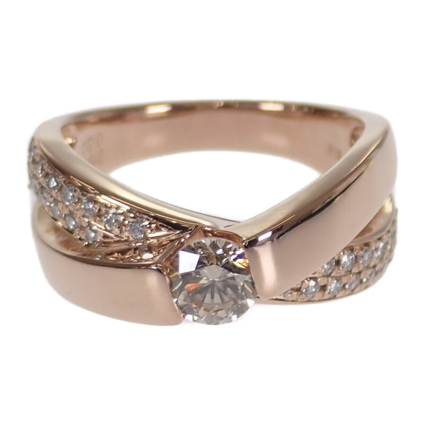 K18PG D デザインリング 指輪 クロス ピンクゴールド ダイヤモンド0.67/0.30ct サイズ59 ゲージ棒約18.5号 レディース ジュエリー【ISEYA】