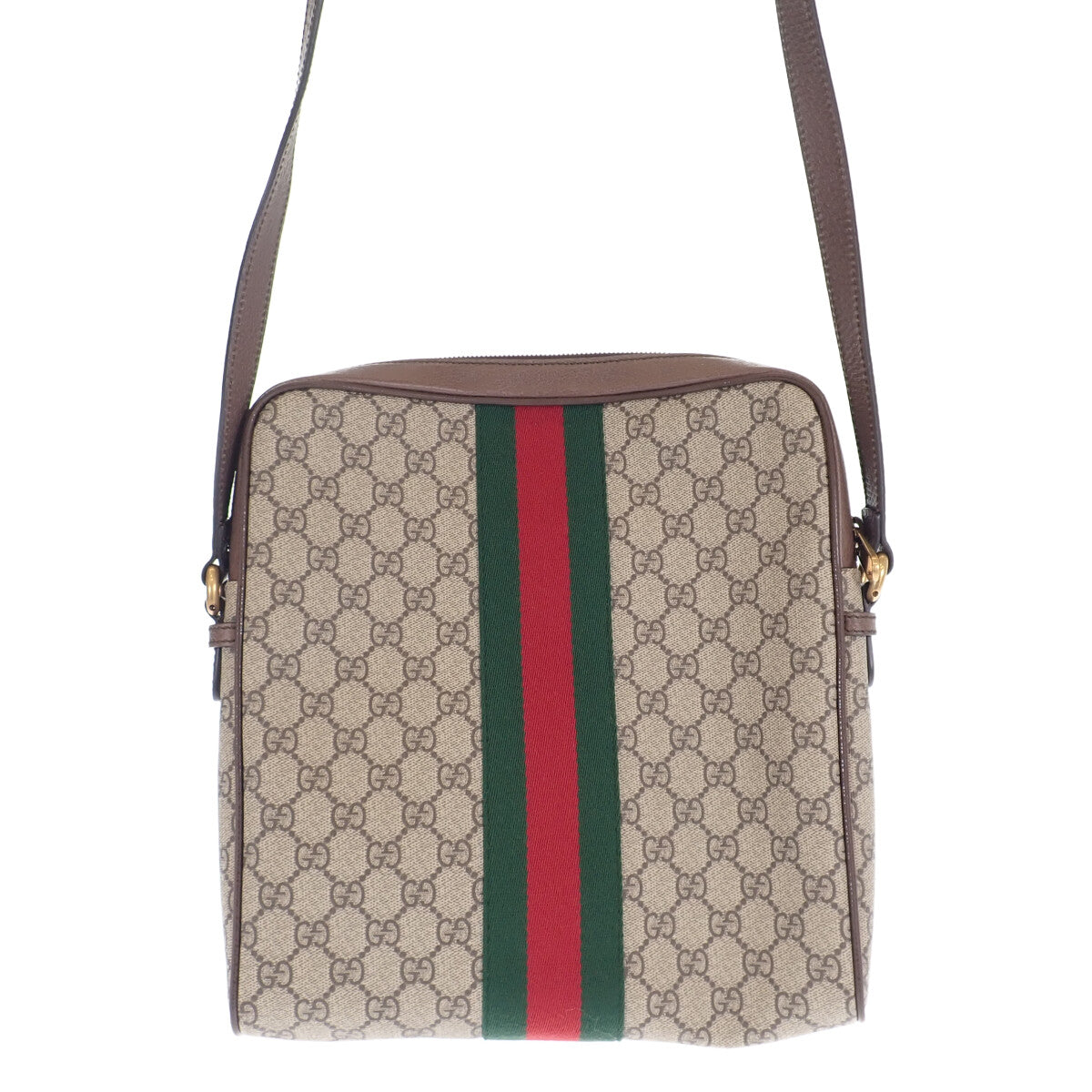 GUCCI グッチ GGスプリーム ジョイライン シェリーライン メッセンジャー ショルダーバッグ クロスボディ 肩掛け 斜め掛け サコッシュ PVC コーティングキャンバス レザー 本革 ベージュ アイボリー ホワイト 白 GUCCI（グッチ） GGスプリーム シェリーライン メッセンジャーバッグ