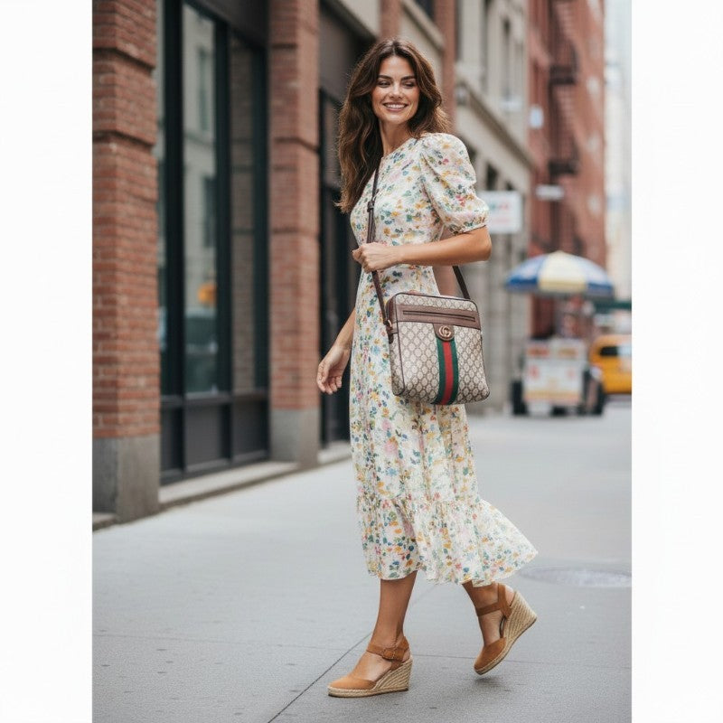 グッチ GUCCI オフィディア GGスプリーム メッセンジャーバッグ 547934 96IWT ショルダーバッグ PVCコーティングキャンバス レザー ブラウン レディース【中古】【Aランク】 グッチ GUCCI オフィディア GGスプリーム メッセンジャーバッグ 547934