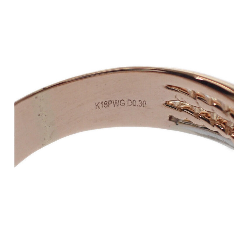 K18PG/WG D デザインリング 指輪 ダイヤモンド ピンクゴールド ホワイトゴールド 約13号 レディース ジュエリー【ISEYA】