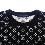 【ABランク】ルイヴィトン LOUIS VUITTON グラディエント コットンクルーネック トップス 1AFAPY 長袖Ｔシャツ コットン ブラック ホワイト L メンズ【ISEYA】