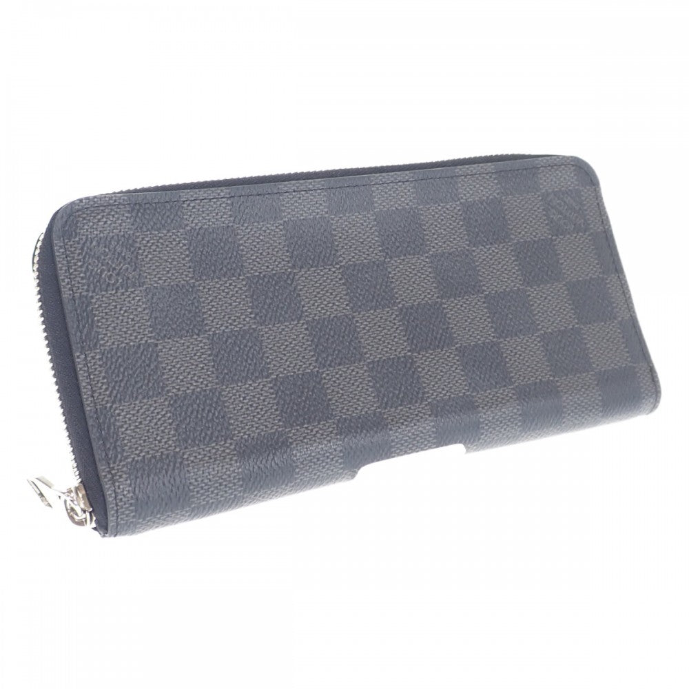 【中古】ルイヴィトン LOUIS VUITTON ジッピーウォレット ヴェルティカル N63095 ダミエグラフィット 長財布 ブラック メンズ【ABランク】