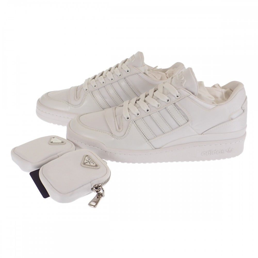 プラダ PRADA アディダス Re-Nylon フォーラム ローカット 2EG390 スニーカー ナイロン ホワイト メンズ【中古】【SAランク】